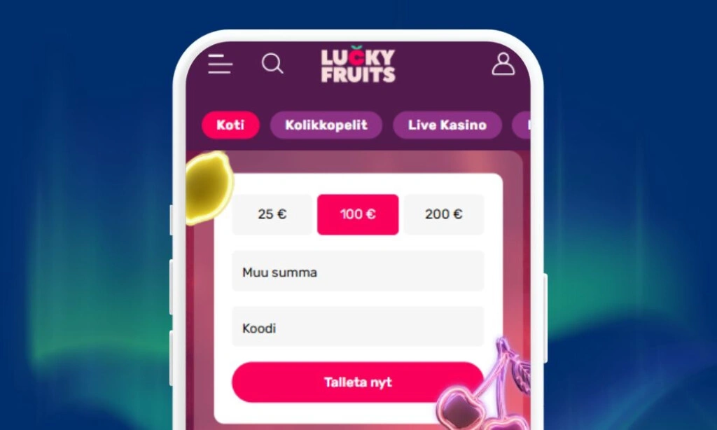 LuckyFruits Casino-sovelluksen kuvakaappaus